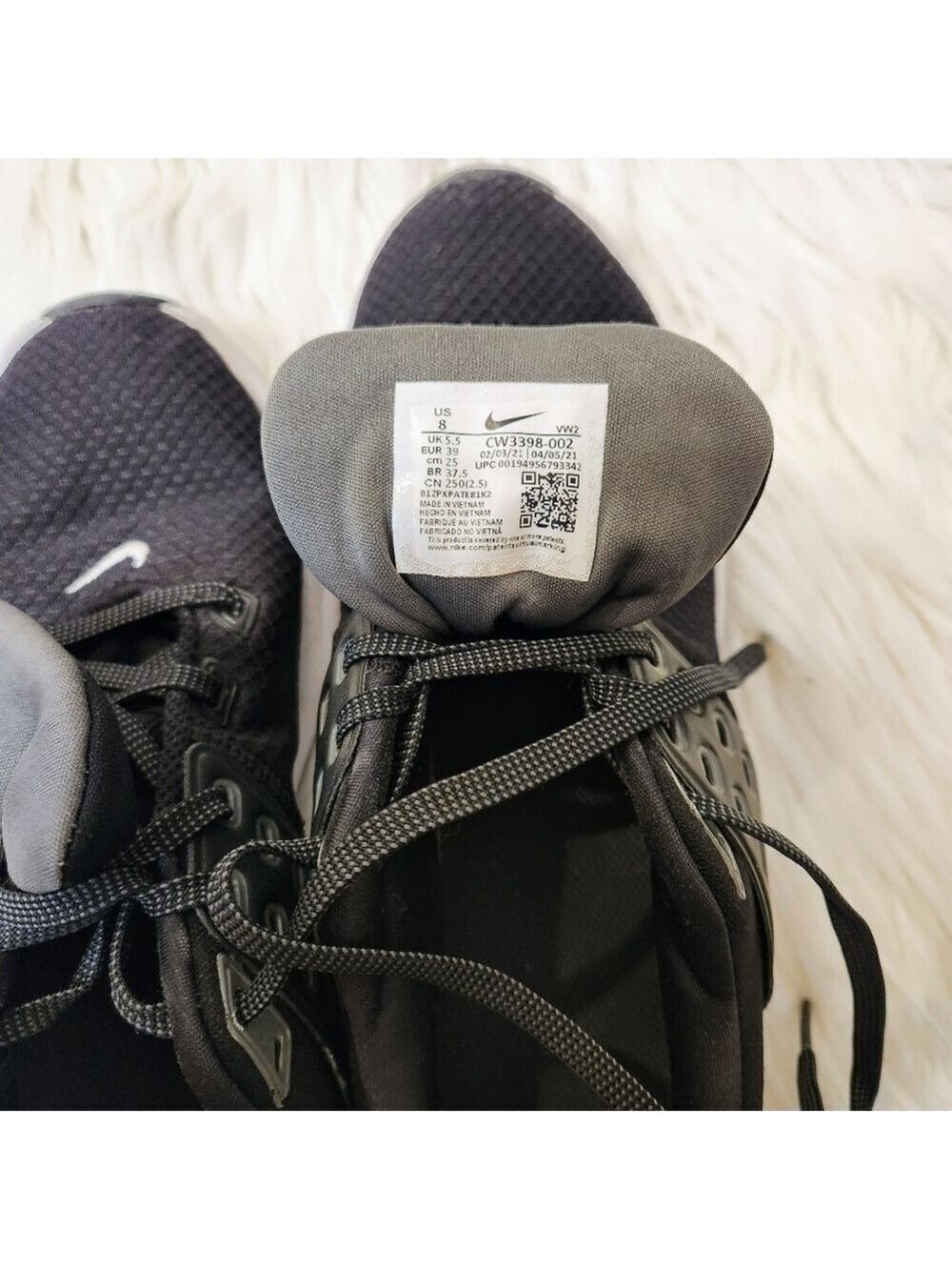Nike Air Max Bella Black Fabric Training Sneakers Size 8 - Picture 10 of 10
